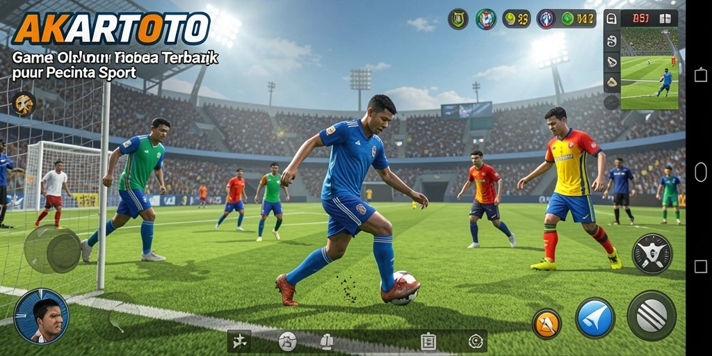 Screenshot utama AKARTOTO yang menunjukkan serunya gameplay olahraga.