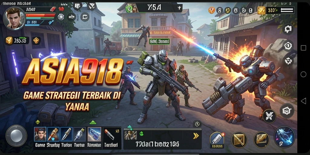 Tampilan gameplay ASIA918 yang menunjukkan pertempuran strategi intens.