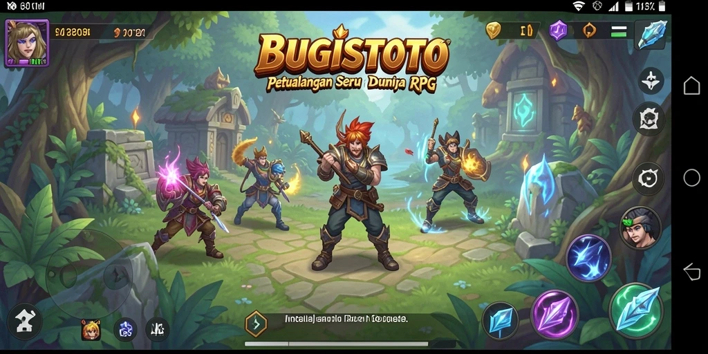Tampilan gameplay menakjubkan dari BUGISTOTO dengan aksi RPG yang seru.