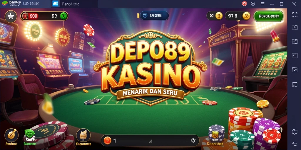 Tampilan gameplay seru di DEPO89 yang menampilkan atmosfer Kasino.