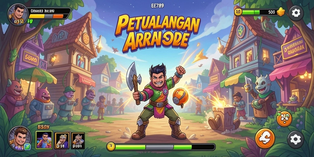 Screenshot gameplay EE789 menampilkan aksi seru dalam permainan Arcade.