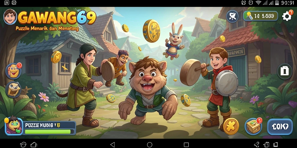 Screenshot gameplay GAWANG69 menunjukkan tantangan puzzle yang menarik.