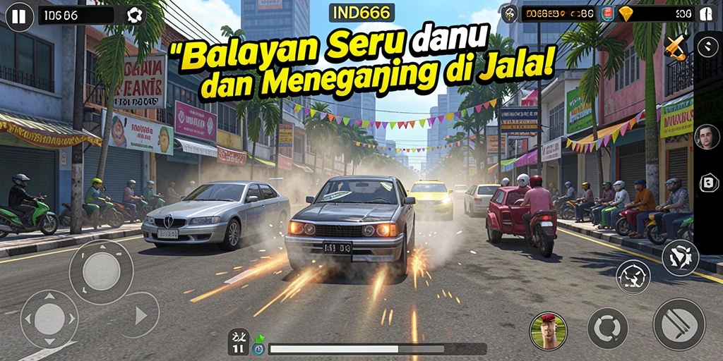 Tampilan menakjubkan dari gameplay Racing di IND666.