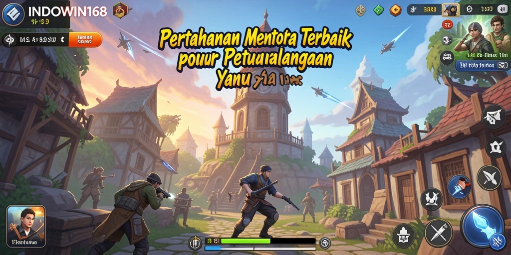 Gameplay INDOWIN168 menampilkan pertahanan menara yang strategis dan menegangkan.