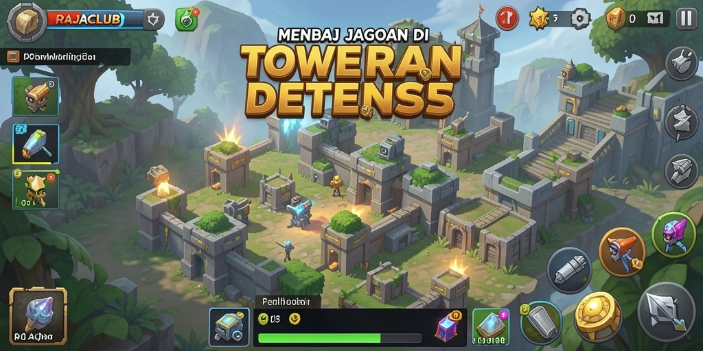 Tangkapan layar <strong>RAJACLUB</strong> menampilkan aksi seru dalam gameplay Tower Defense.