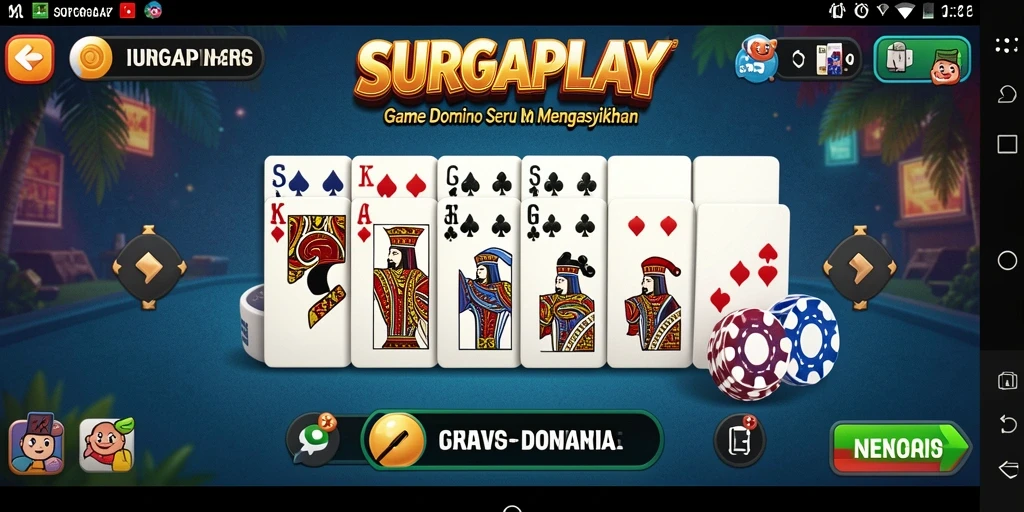 Tampilan gameplay seru dalam SURGAPLAY, nikmati permainan Domino sekarang!