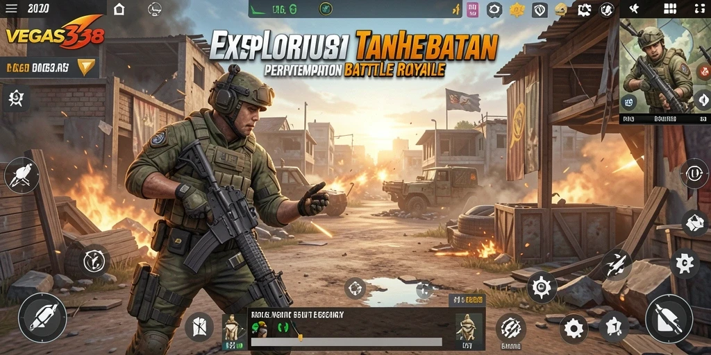 Tampilan gameplay seru dalam pertempuran Battle Royale di VEGAS338.